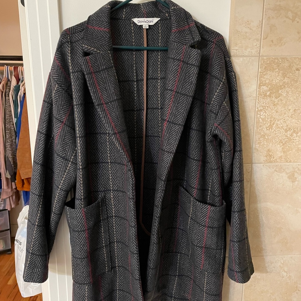 Davi&Dani plaid trench coat